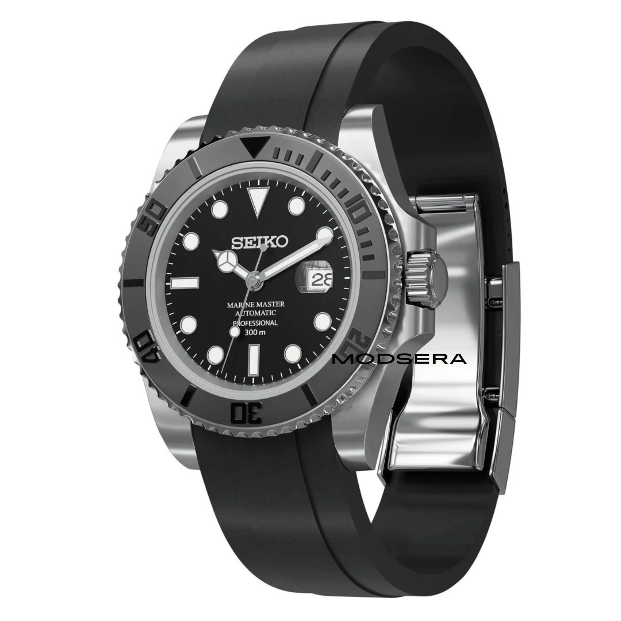 Seikomariner svart gummi