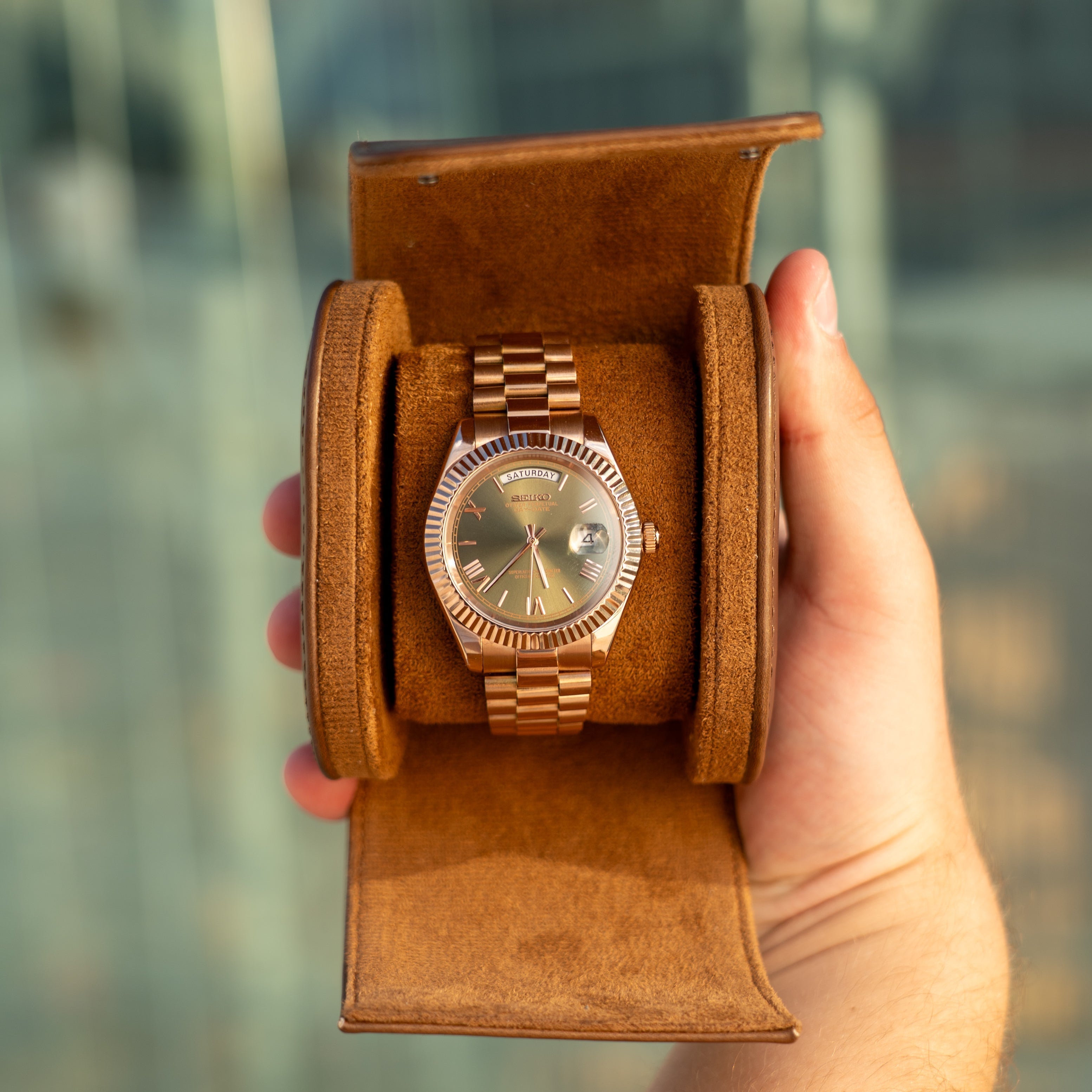 Seikodate Olivgrön︱Roséguld